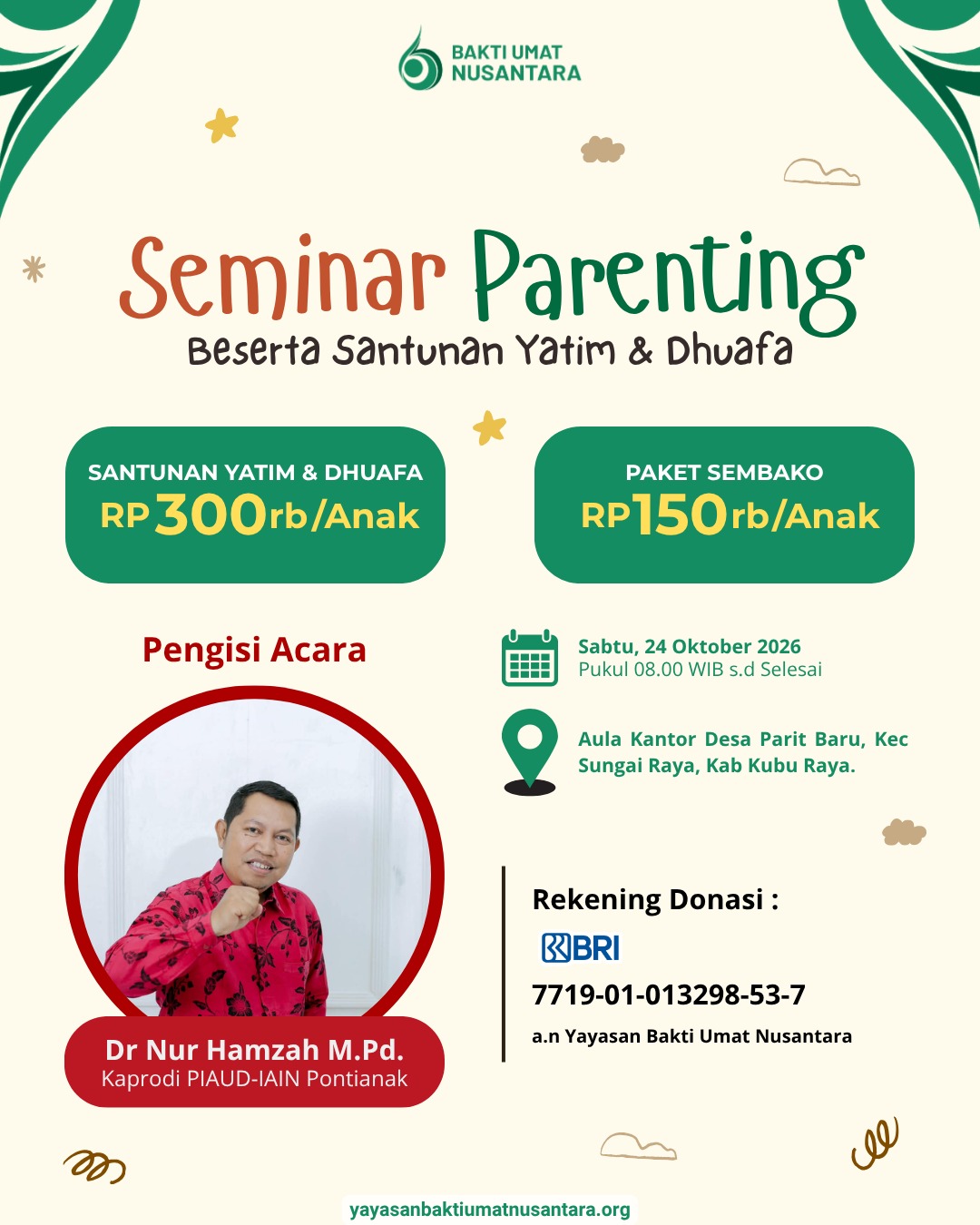 Mengasah Ilmu Parenting Sambil Berbagi Kasih: Hadiri Seminar dan Santunan Bakti Umat Nusantara